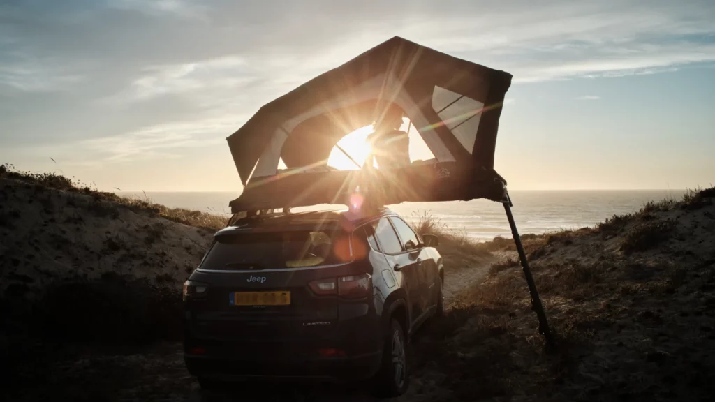 Jeep softcover uppresa daktent zonsondergang